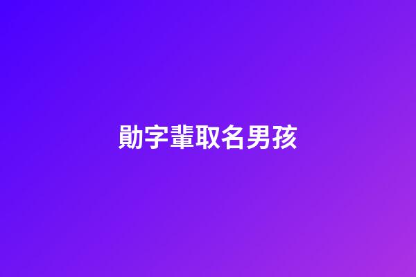 勛字輩取名男孩(勛字輩取名男孩寓意)-第1張-男孩起名-玄機派