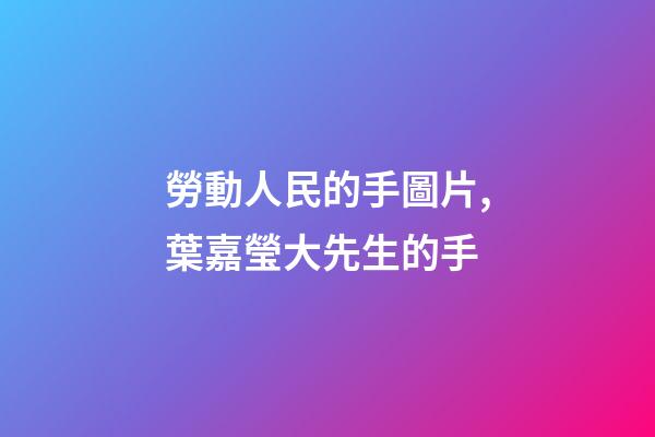 勞動人民的手圖片,葉嘉瑩大先生的手(原創)-第1張-觀點-玄機派