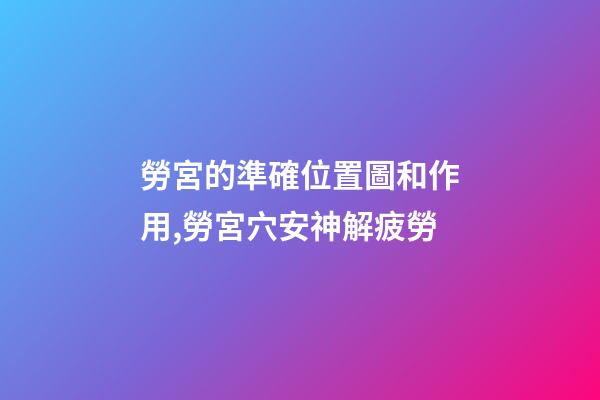 勞宮的準確位置圖和作用,勞宮穴安神解疲勞-第1張-觀點-玄機派