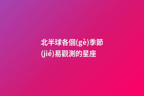 北半球各個(gè)季節(jié)易觀測的星座
