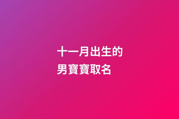 十一月出生的男寶寶取名(十一月出生的男寶寶取名小名)-第1張-男孩起名-玄機派