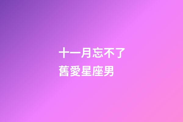 十一月忘不了舊愛星座男-第1張-星座運勢-玄機派