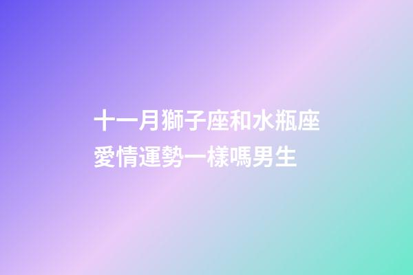 十一月獅子座和水瓶座愛情運勢一樣嗎男生-第1張-星座運勢-玄機派