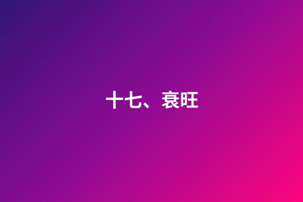 十七、衰旺