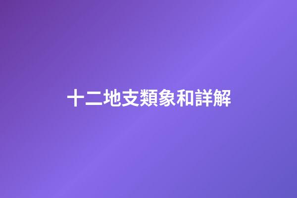 十二地支類象和詳解