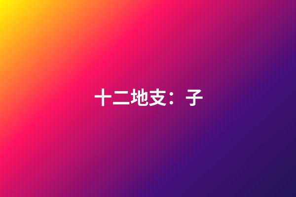 十二地支：子