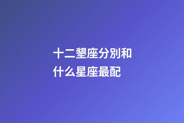 十二墾座分別和什么星座最配-第1張-星座運勢-玄機派