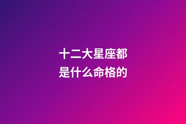 十二大星座都是什么命格的-第1張-星座運勢-玄機派