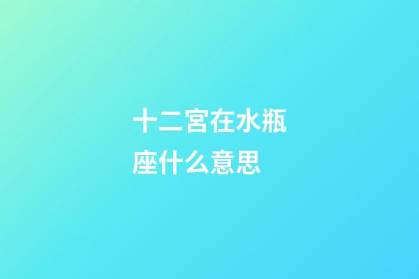 十二宮在水瓶座什么意思-第1張-星座運勢-玄機派