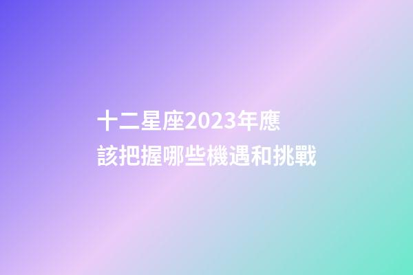 十二星座2023年應該把握哪些機遇和挑戰-第1張-星座運勢-玄機派