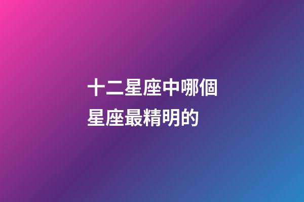 十二星座中哪個星座最精明的-第1張-星座運勢-玄機派