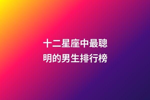 十二星座中最聰明的男生排行榜-第1張-星座運勢-玄機派