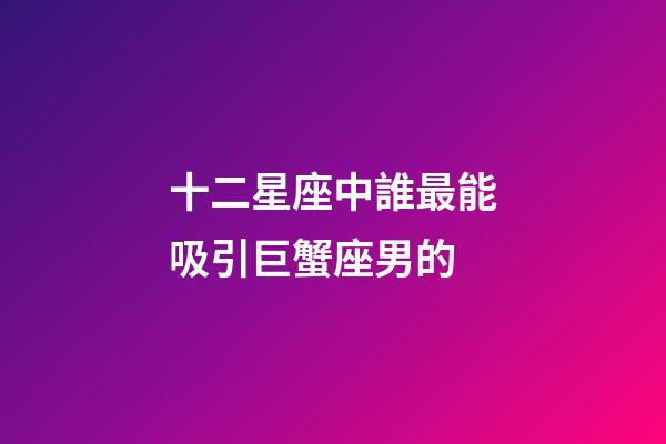 十二星座中誰最能吸引巨蟹座男的-第1張-星座運勢-玄機派