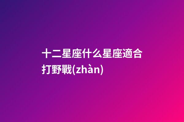 十二星座什么星座適合打野戰(zhàn)-第1張-星座運(yùn)勢-玄機(jī)派
