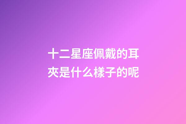 十二星座佩戴的耳夾是什么樣子的呢-第1張-星座運勢-玄機派