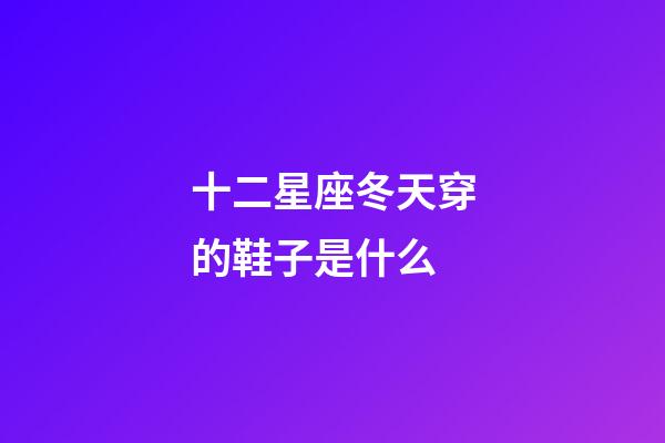十二星座冬天穿的鞋子是什么-第1張-星座運勢-玄機派