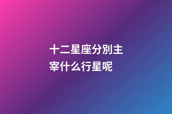 十二星座分別主宰什么行星呢-第1張-星座運勢-玄機派