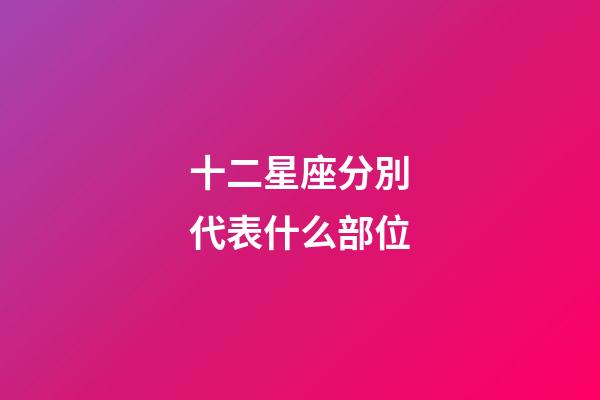 十二星座分別代表什么部位-第1張-星座運勢-玄機派