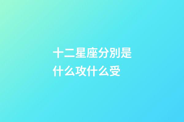 十二星座分別是什么攻什么受-第1張-星座運勢-玄機派