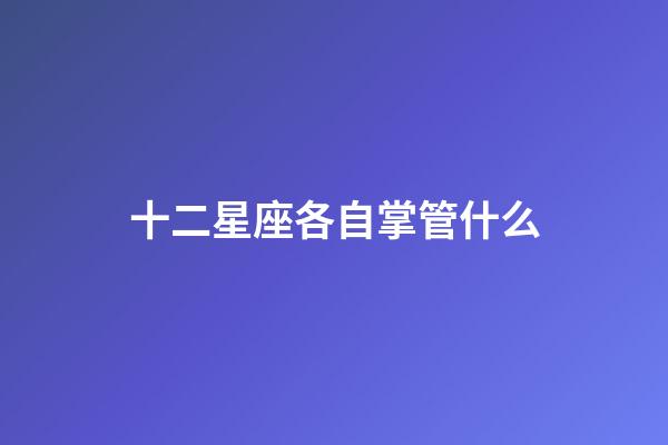 十二星座各自掌管什么-第1張-星座運勢-玄機派