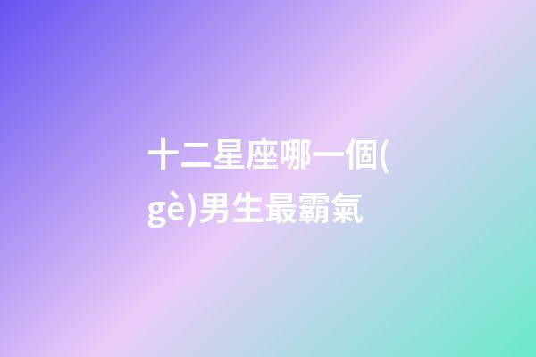 十二星座哪一個(gè)男生最霸氣-第1張-星座運(yùn)勢-玄機(jī)派