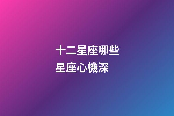 十二星座哪些星座心機深-第1張-星座運勢-玄機派