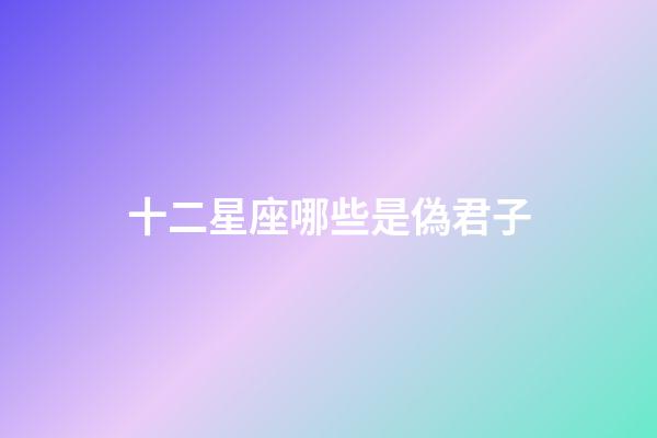 十二星座哪些是偽君子-第1張-星座運勢-玄機派