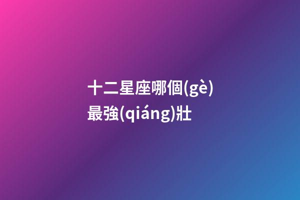 十二星座哪個(gè)最強(qiáng)壯-第1張-星座運(yùn)勢(shì)-玄機(jī)派