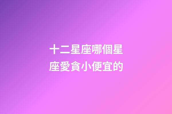 十二星座哪個星座愛貪小便宜的-第1張-星座運勢-玄機派