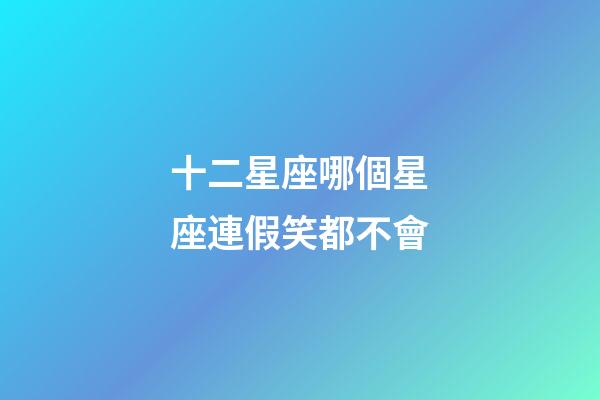 十二星座哪個星座連假笑都不會