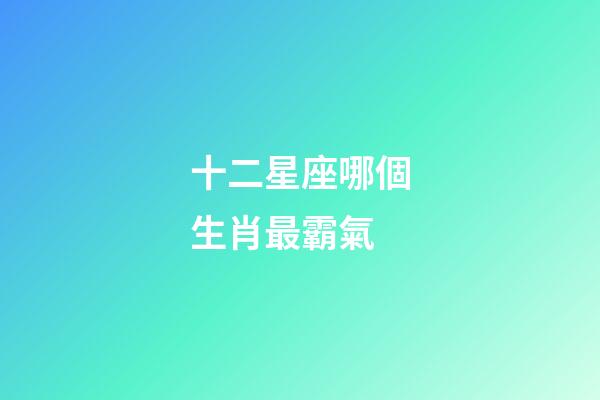 十二星座哪個生肖最霸氣-第1張-星座運勢-玄機派
