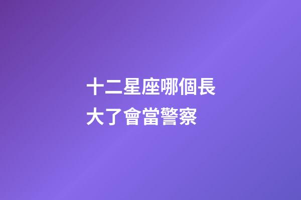 十二星座哪個長大了會當警察-第1張-星座運勢-玄機派