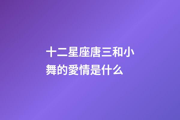 十二星座唐三和小舞的愛情是什么-第1張-星座運(yùn)勢(shì)-玄機(jī)派