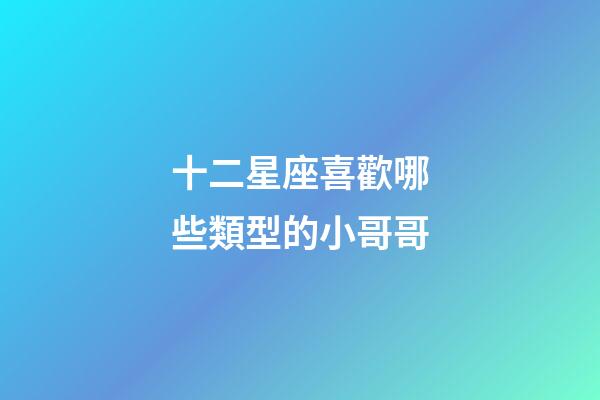 十二星座喜歡哪些類型的小哥哥-第1張-星座運勢-玄機派