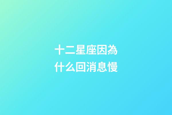 十二星座因為什么回消息慢-第1張-星座運勢-玄機派