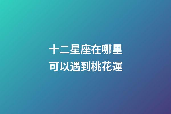 十二星座在哪里可以遇到桃花運-第1張-星座運勢-玄機派