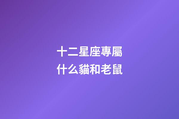 十二星座專屬什么貓和老鼠-第1張-星座運勢-玄機(jī)派