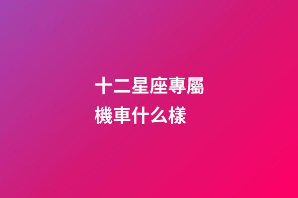 十二星座專屬機車什么樣