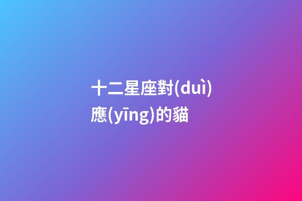 十二星座對(duì)應(yīng)的貓