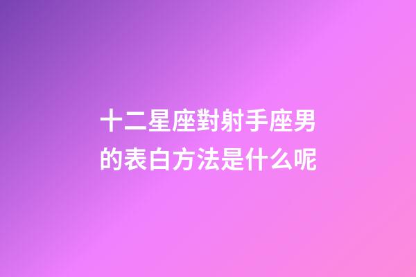 十二星座對射手座男的表白方法是什么呢-第1張-星座運勢-玄機派