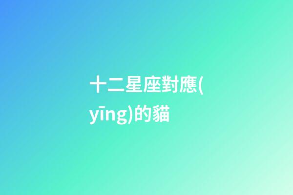 十二星座對應(yīng)的貓