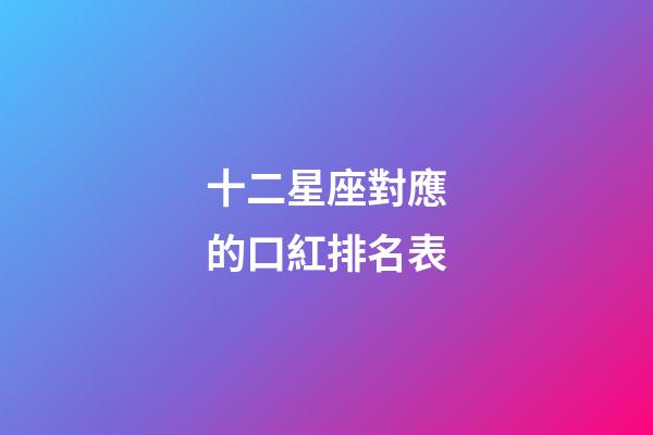 十二星座對應的口紅排名表-第1張-星座運勢-玄機派