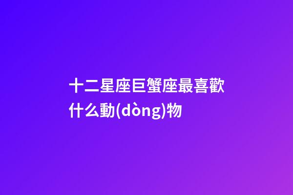 十二星座巨蟹座最喜歡什么動(dòng)物-第1張-星座運(yùn)勢(shì)-玄機(jī)派