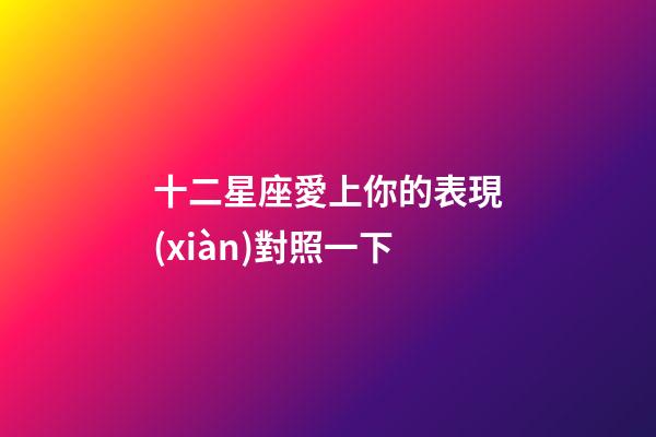 十二星座愛上你的表現(xiàn)對照一下-第1張-星座運勢-玄機派