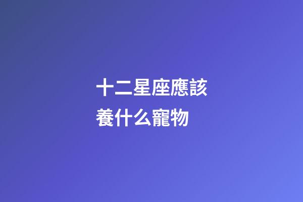 十二星座應該養什么寵物-第1張-星座運勢-玄機派