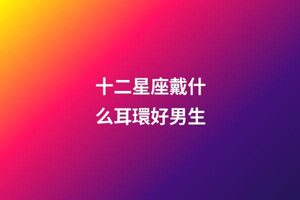 十二星座戴什么耳環好男生