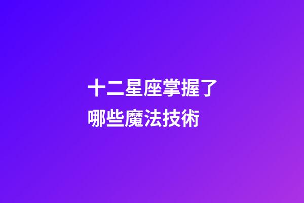 十二星座掌握了哪些魔法技術-第1張-星座運勢-玄機派