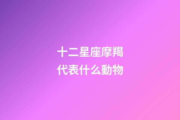 十二星座摩羯代表什么動物-第1張-星座運勢-玄機派