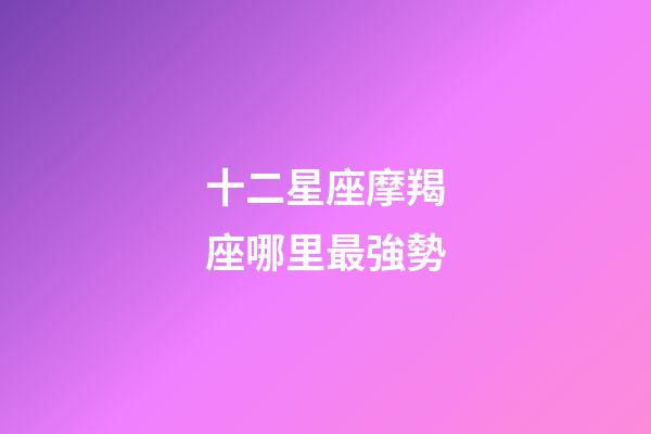 十二星座摩羯座哪里最強勢-第1張-星座運勢-玄機派