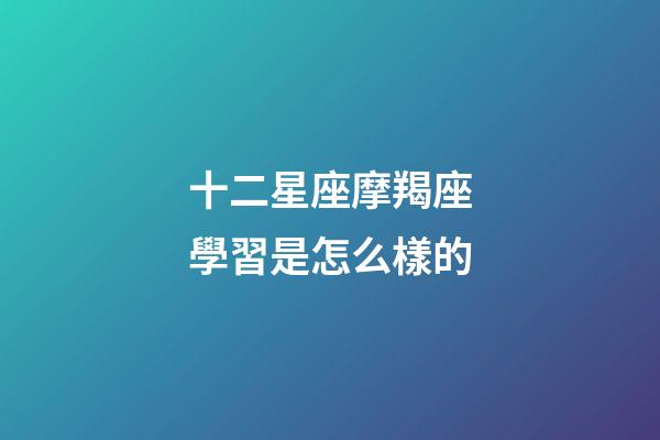 十二星座摩羯座學習是怎么樣的-第1張-星座運勢-玄機派